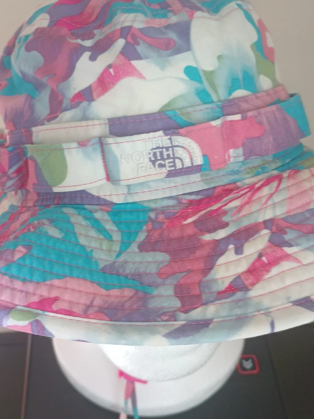 North Face Youth Sun Bucket Hat - Pink, Teal And Purple Size S/P